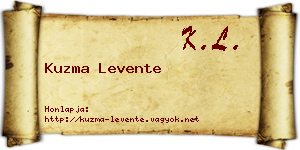 Kuzma Levente névjegykártya