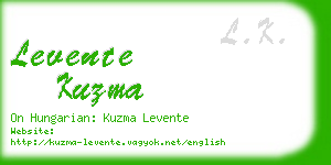 levente kuzma business card